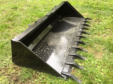 used 84 inch skid steer bucket|skid steer bucket with teeth.